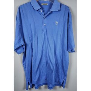 Peter Millar Mens Sz‎ L Polo Shirt Blue Sandpiper Embroidered Golf